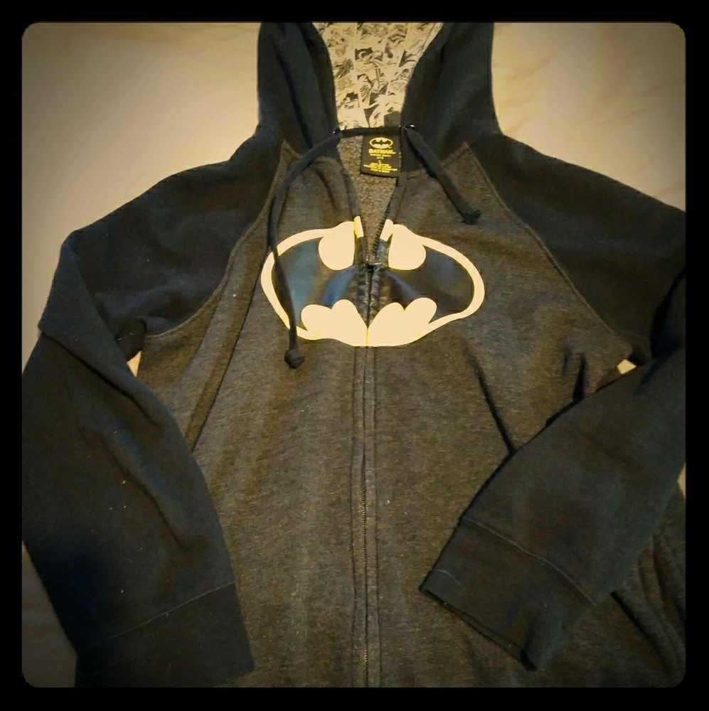 Batman zip hoodie. w/bat ears